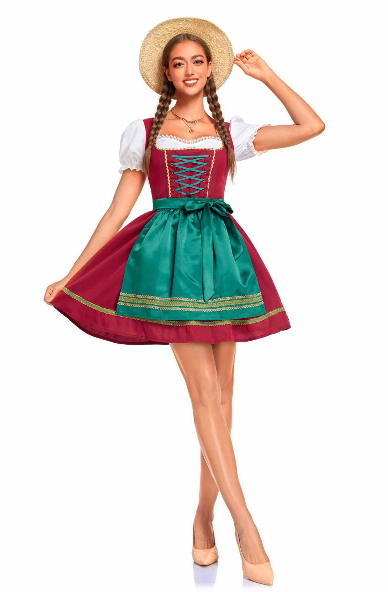 German Oktoberfest Dirndl Costume Munich Traditional Farmhouse Folk Dress